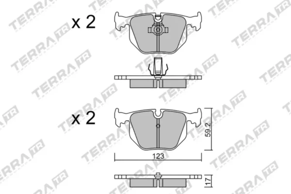 Terra Performance Track Days Rear Brake Pads for BMW X3 (E83) / BMW X5 (E53) – TP18780TR — brake part photo