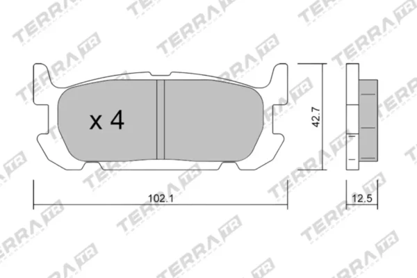 Terra Performance Track Days Rear Brake Pads for Mazda MX5 (Mk2) (NB) Sport – TP24000TR 3 Terra Performance Track Days Rear Brake Pads for Mazda MX5 (Mk2) (NB) Sport – TP24000TR Terra Performance Track Days Rear Brake Pads for Mazda MX5 (Mk2) (NB) Sport – TP24000TR — brake part photo