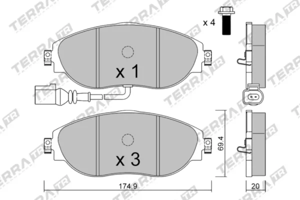 Terra Performance Track Days Front Brake Pads for Audi Q3 quattro F3 / Škoda Kodiaq – TP30540TR 2 Terra Performance Track Days Front Brake Pads for Audi Q3 quattro F3 / Škoda Kodiaq – TP30540TR Terra Performance Track Days Front Brake Pads for Audi Q3 quattro F3 / Škoda Kodiaq – TP30540TR — brake part photo
