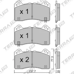 Terra Performance Track Days Front Brake Pads for Ford Focus Mk3 RS – TP38100TR 7 Terra Performance Track Days Front Brake Pads for Ford Focus Mk3 RS – TP38100TR Terra Performance Track Days Front Brake Pads for Ford Focus Mk3 RS – TP38100TR — additional product view