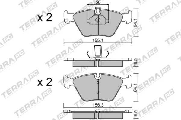 Terra Performance Race Front Brake Pads for BMW X3 (E83) / Mg ZT – TP7980RC 2 Terra Performance Race Front Brake Pads for BMW X3 (E83) / Mg ZT – TP7980RC Terra Performance Race Front Brake Pads for BMW X3 (E83) / Mg ZT – TP7980RC — brake part photo