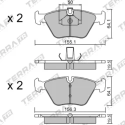 Terra Performance Track Days Front Brake Pads for BMW X3 (E83) / Mg ZT – TP7980TR 5 Terra Performance Track Days Front Brake Pads for BMW X3 (E83) / Mg ZT – TP7980TR Terra Performance Track Days Front Brake Pads for BMW X3 (E83) / Mg ZT – TP7980TR — additional product view
