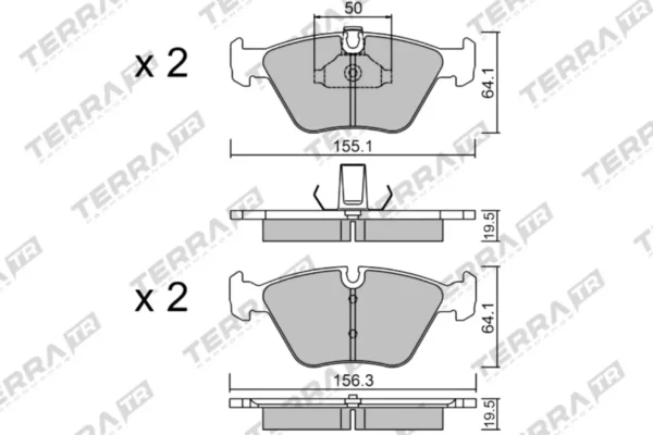 Terra Performance Track Days Front Brake Pads for BMW X3 (E83) / Mg ZT – TP7980TR 2 Terra Performance Track Days Front Brake Pads for BMW X3 (E83) / Mg ZT – TP7980TR Terra Performance Track Days Front Brake Pads for BMW X3 (E83) / Mg ZT – TP7980TR — brake part photo