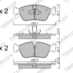 Terra Performance Race Front Brake Pads for BMW Z4 E85 / BMW 3 Series (E46) 320 – TP9570RC 5 Terra Performance Race Front Brake Pads for BMW Z4 E85 / BMW 3 Series (E46) 320 – TP9570RC Terra Performance Race Front Brake Pads for BMW Z4 E85 / BMW 3 Series (E46) 320 – TP9570RC — additional product view