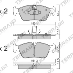 Terra Performance Track Days Front Brake Pads for BMW Z4 E85 / BMW 3 Series (E46) 320 – TP9570TR 5 Terra Performance Track Days Front Brake Pads for BMW Z4 E85 / BMW 3 Series (E46) 320 – TP9570TR Terra Performance Track Days Front Brake Pads for BMW Z4 E85 / BMW 3 Series (E46) 320 – TP9570TR — additional product view